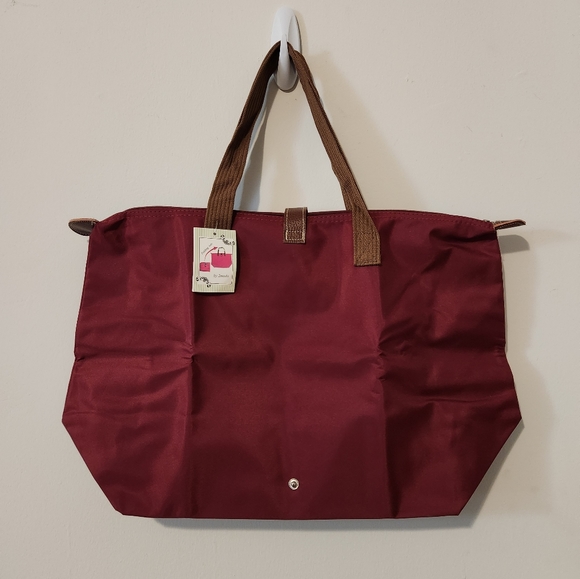 NWT foldable tote bag, raspberry color - Picture 3 of 5